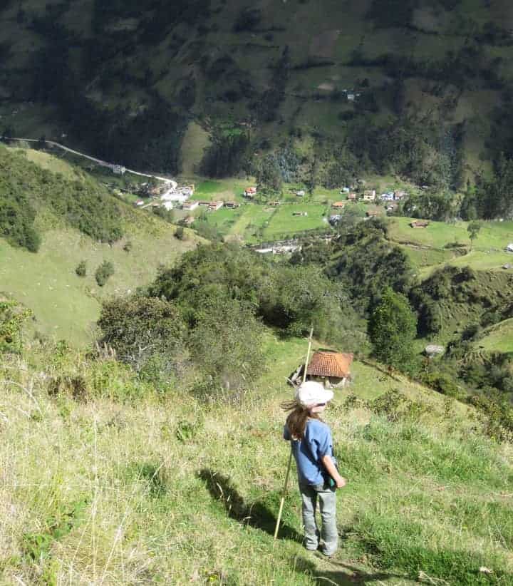Drew Haines hiking in Ecuador's Andes Mountains