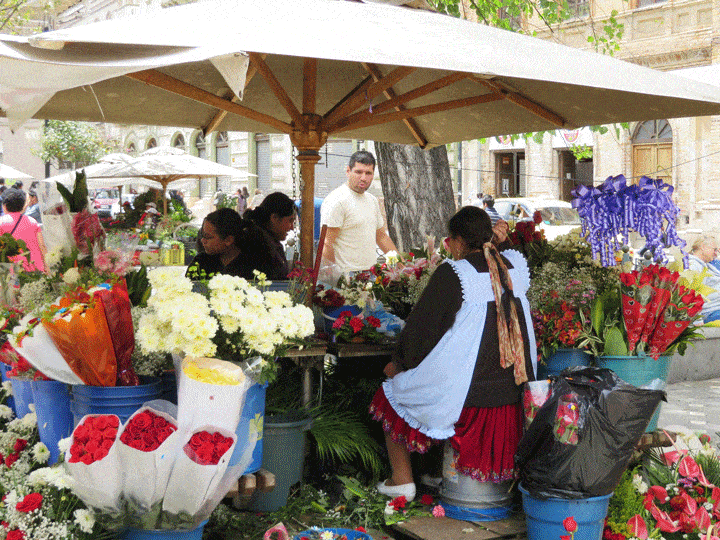 Flower market Cuenca Ecuador