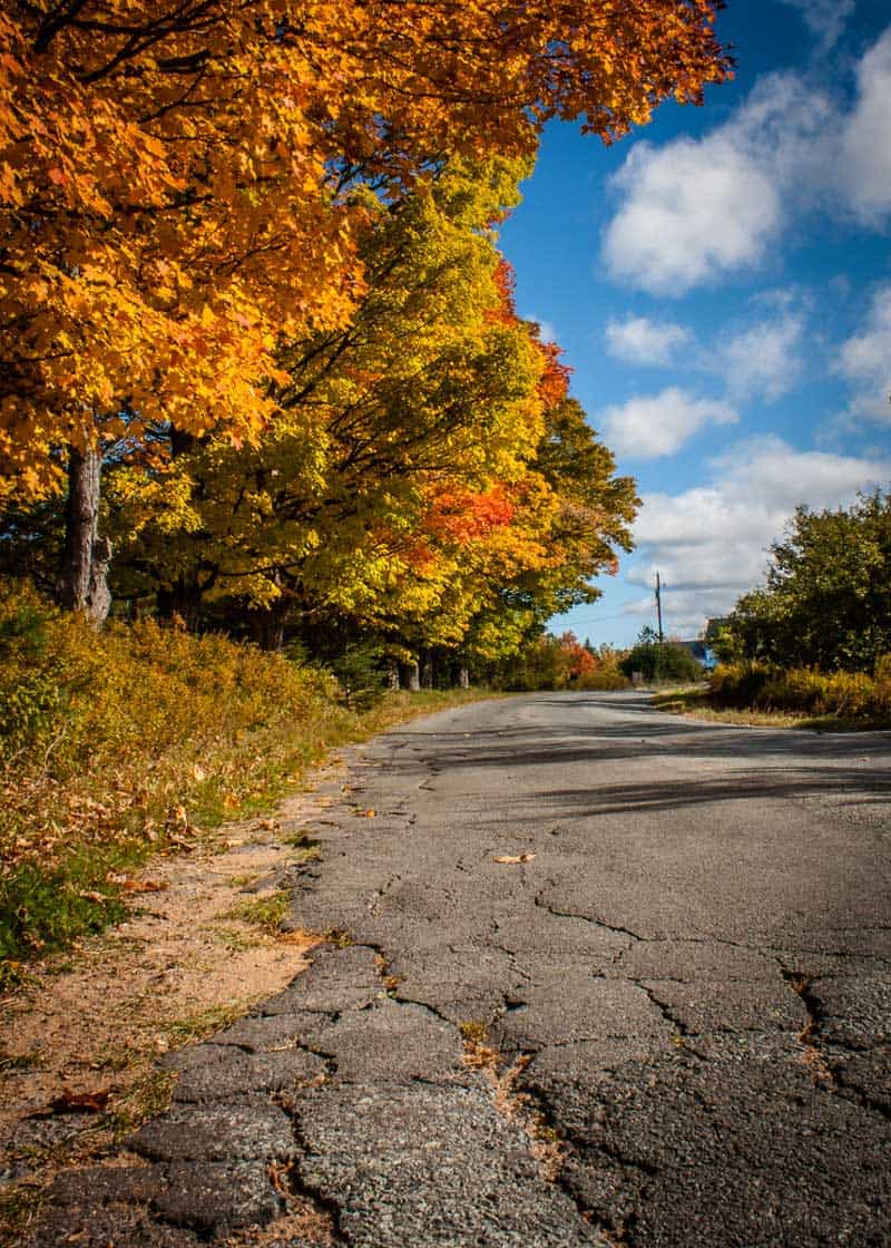 nova scotia road in autumn
