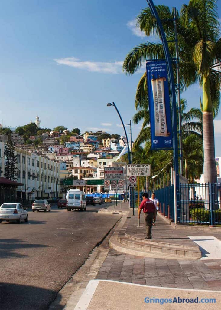 Street view of Santa Ana hill Guayaquil Ecuador