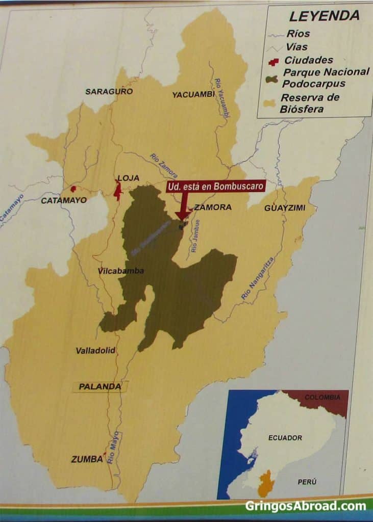 Podocarpus National Park map