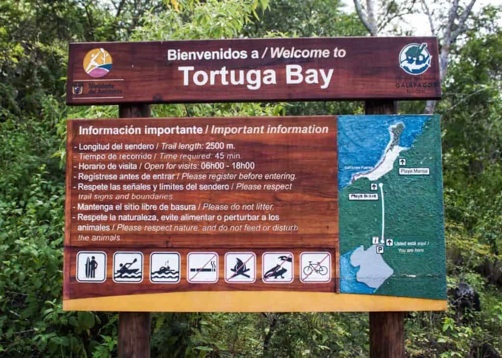 Tortuga Bay information sign