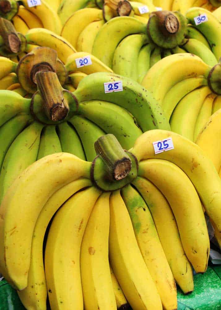 fresh bananas at a market