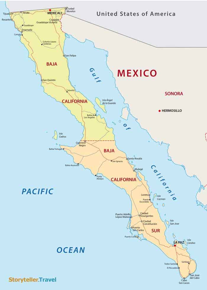 baja california map peninsula