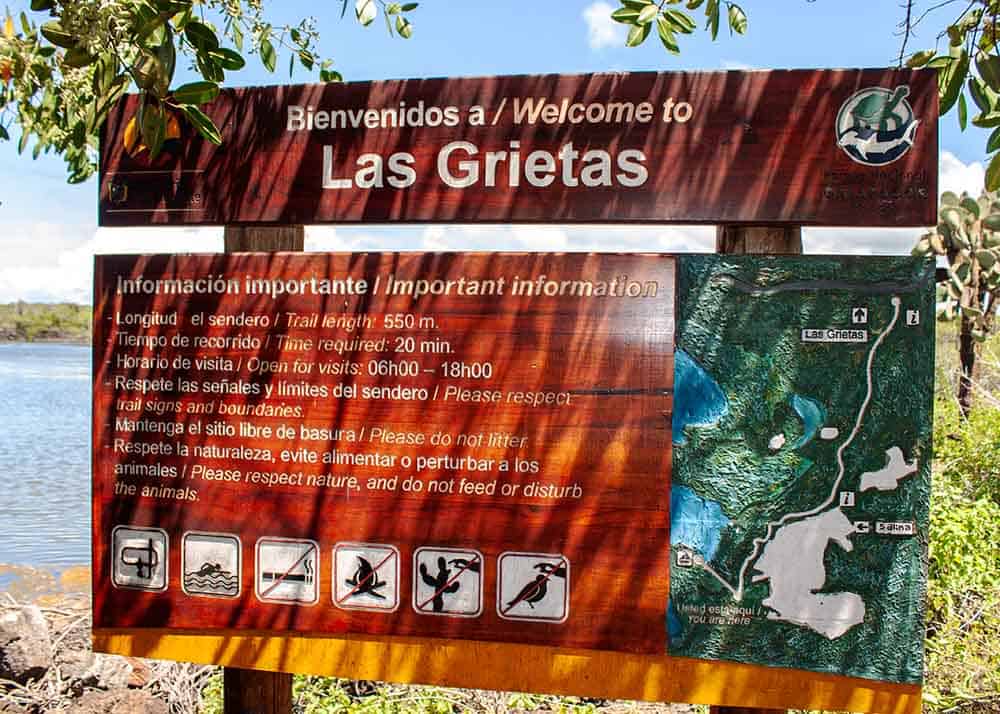 entry sign galapagos hike salt lake